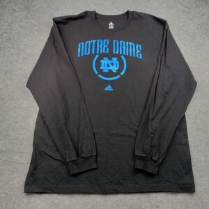 Notre Dame Fighting Irish Shirt Mens 2XL Black NCAA Football Adidas Long Sleeve